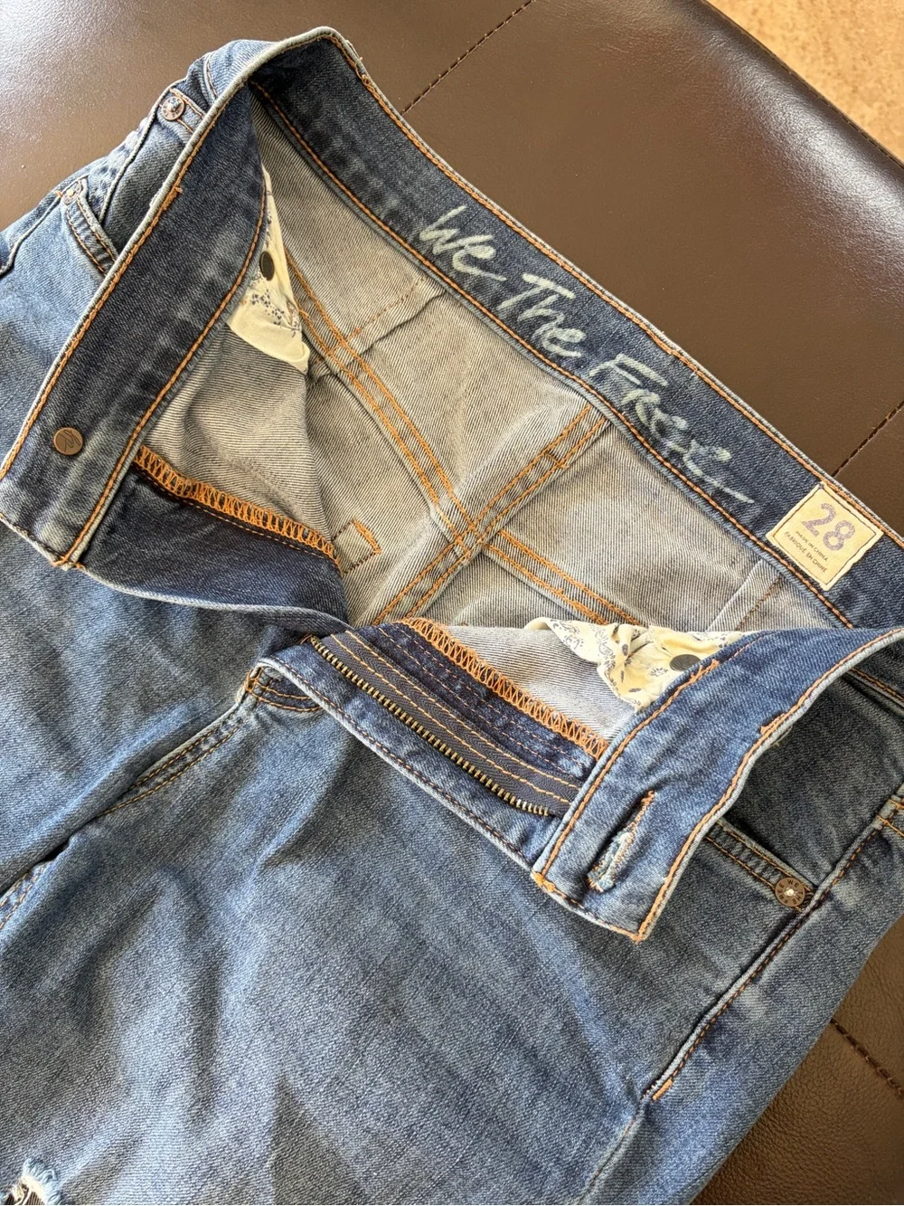 Free People Distressed Skinny Jeans we the free 28